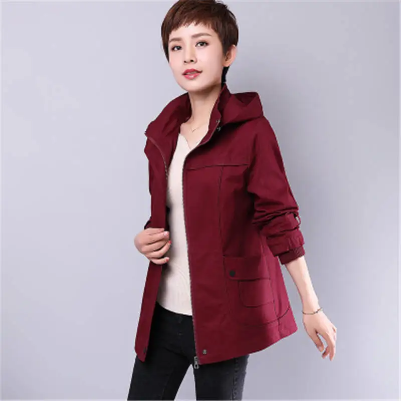 

Женская Осенняя ветровка, новая однотонная свободная хлопковая куртка на молнии, Женская ветровка, базовое пальто, Повседневная рубашка DW38