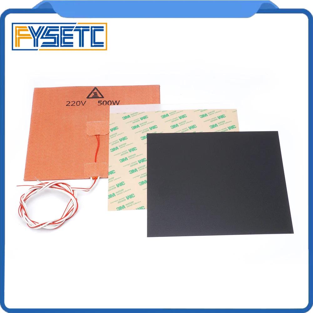 200X200mm 220V 500W силиконовый нагреватель Pad + 0 5/0 8/1 мм матовый черный строительный