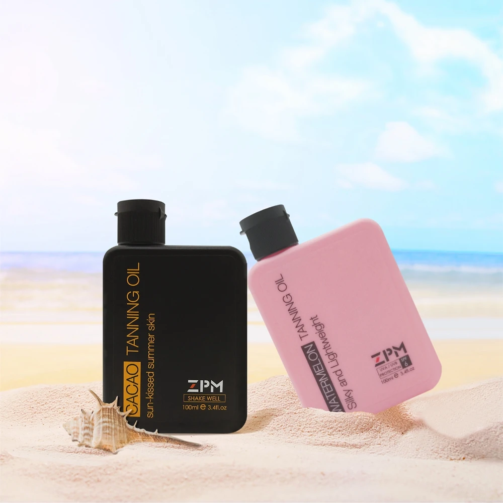 ZPM увлажняющее масло для загара, SPF 6, 3,4 oz бутылка, 1 Граф, широкий спектр защиты UVA/UVB, кокосовое масло, Cacao, Hypoallergeni