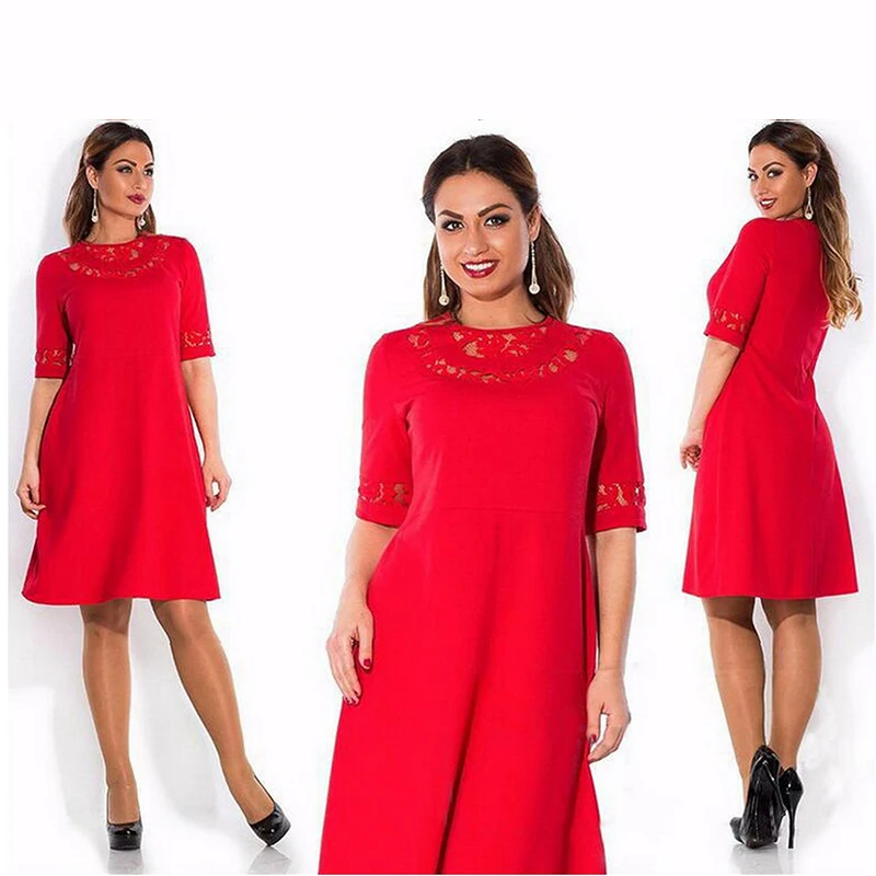 XXXL 4XL 5XL 6XL платье большого размера Лето размера плюс женское кружевное платье с коротким рукавом Повседневное платье женская одежда Vestidos