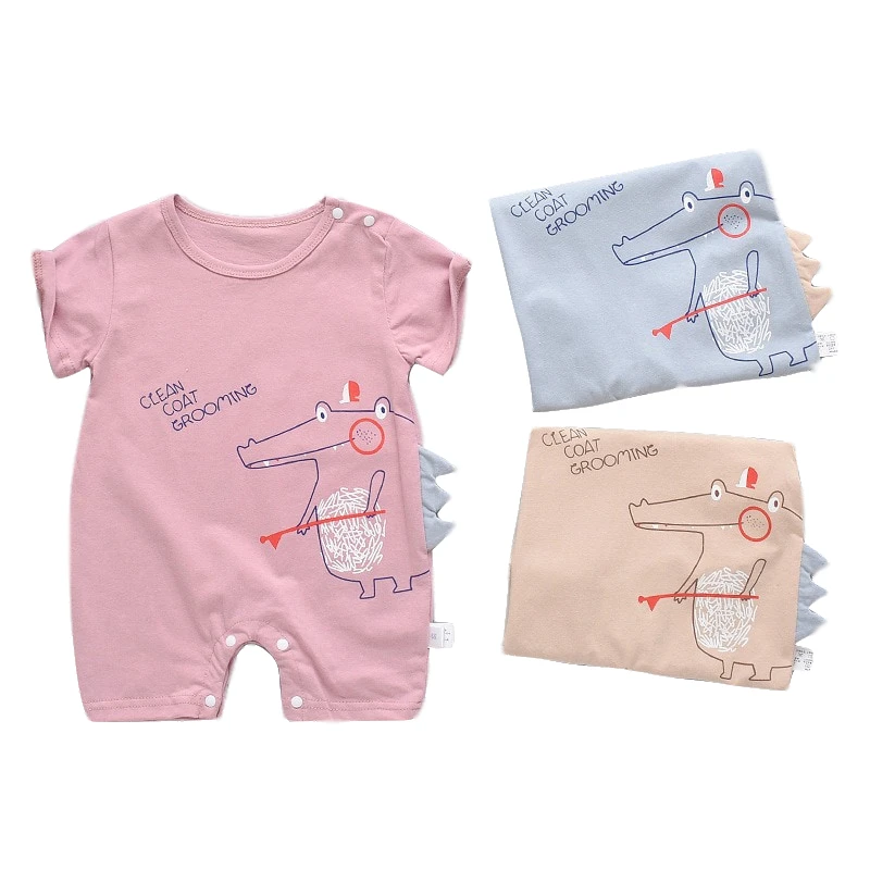 Хлопковые комбинезоны для малышей унисекс комбинезон с короткими рукавами и