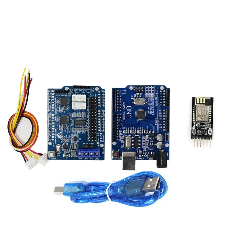 WiFi control kit Черный амортизатор металла RC робот танк шасси комплект Мобильная платформа для Arduino Uno r3 малиновый пирог DIY игрушки запчасти - Цвет: WiFi control kit