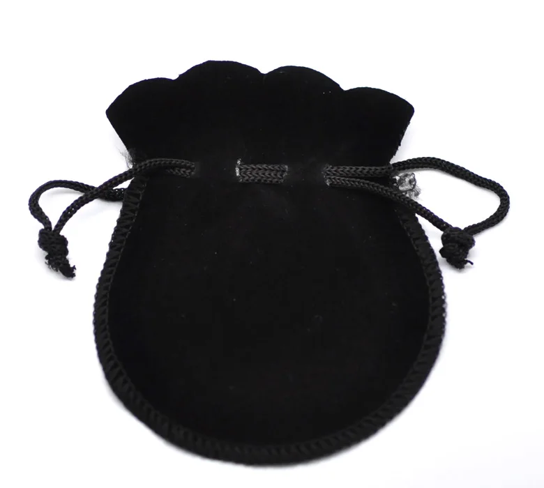 

8SEASONS 20PCs Black Velvet Drawstring Pouches Jewelry Gift Bag with String 9x7.5cm(3-1/2"x3") (B18502)