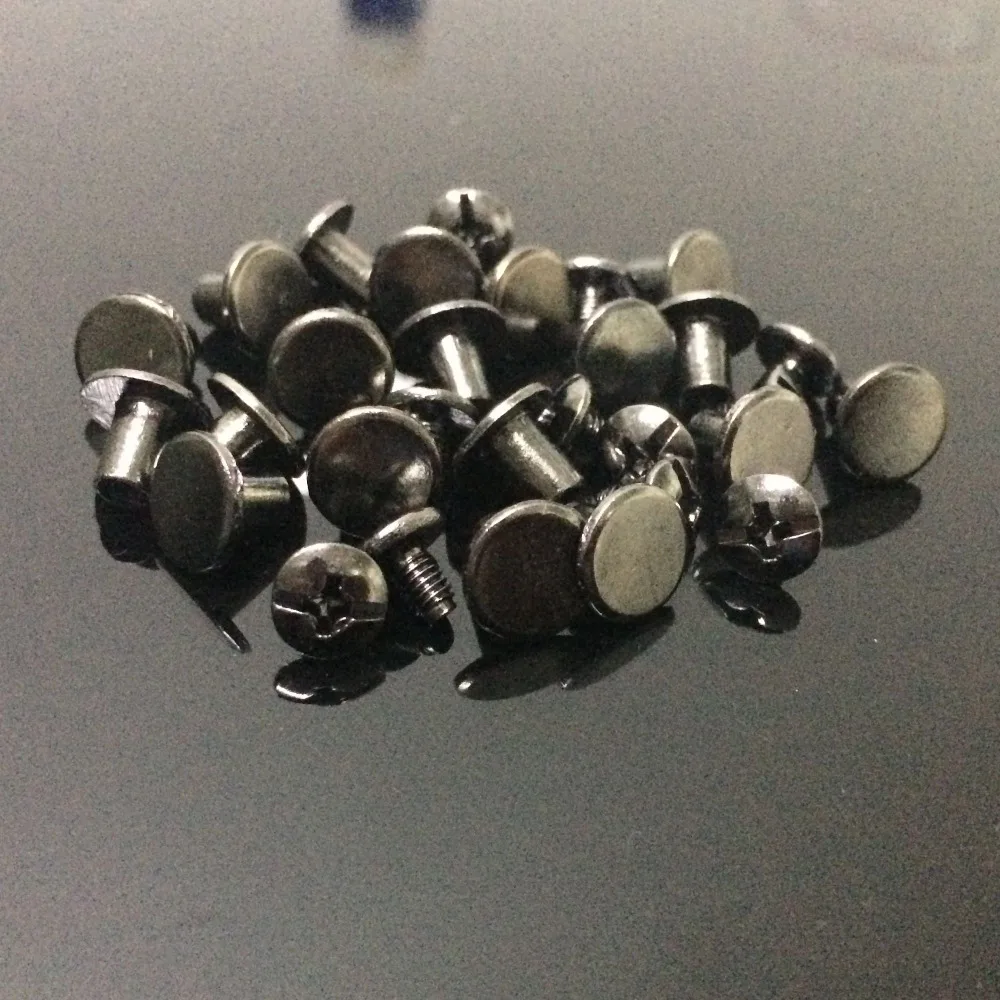 Круглые металлические штифты 8X7MM черные круглые плоскошипы заклепки конусные