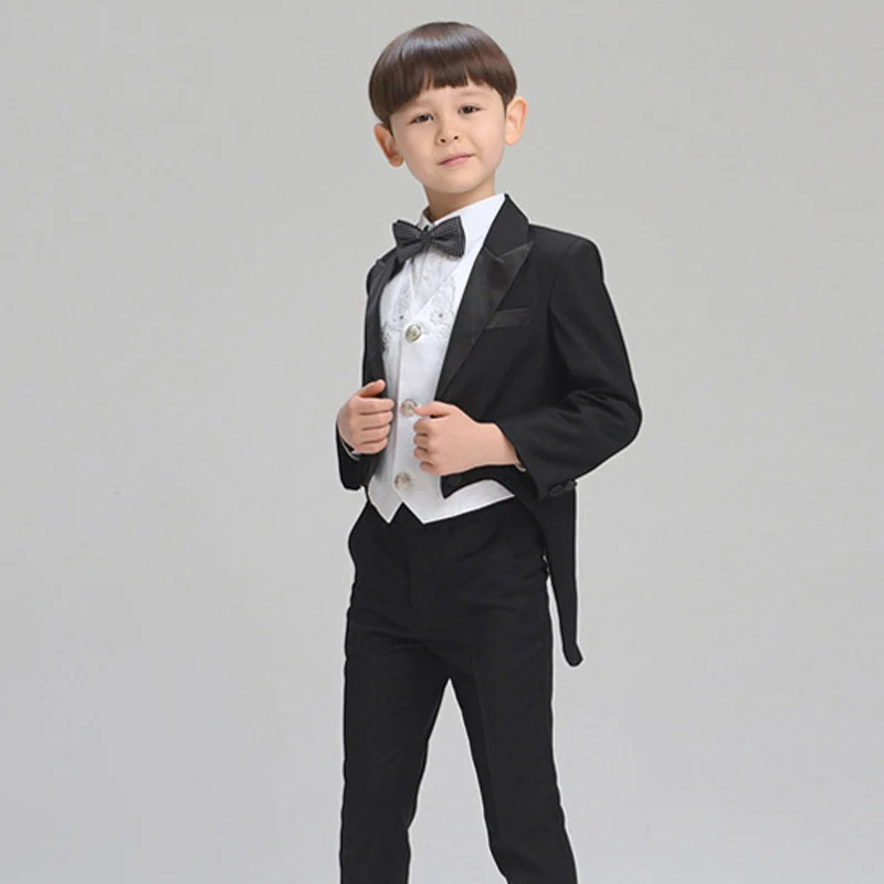 Комплект одежды для больших мальчиков черный Фрак детские костюмы выпускного