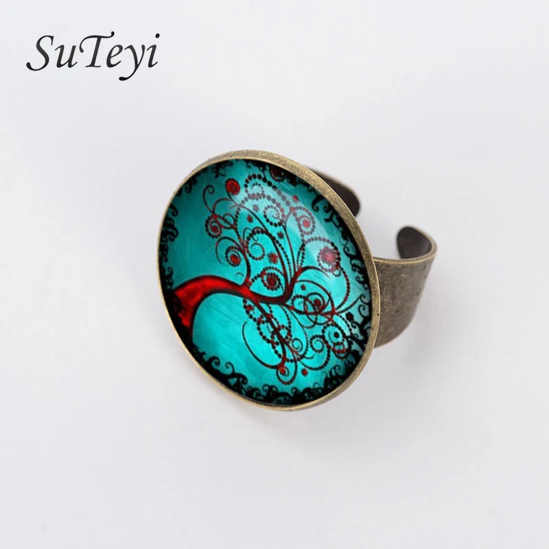 Кольцо SUTEYI женское с кабошоном винтажное регулируемое ювелирное изделие