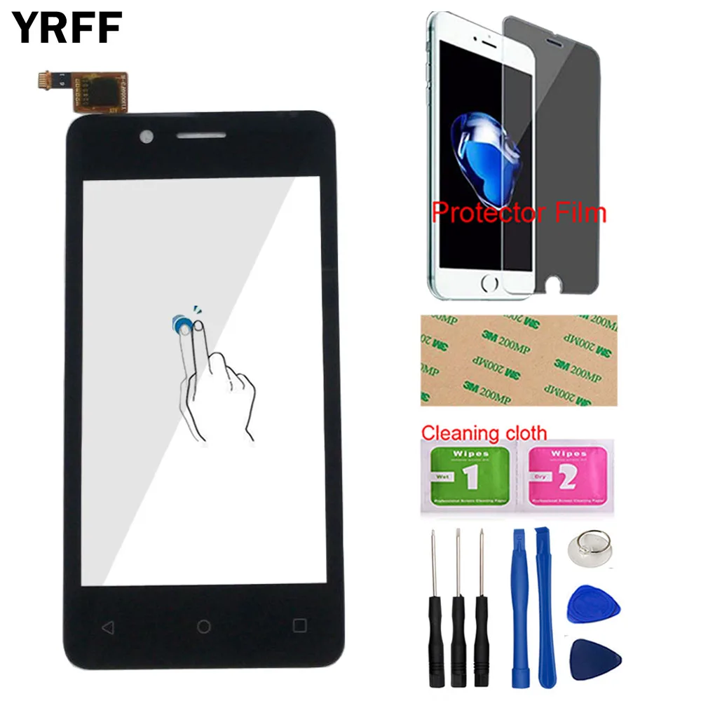 Black With Tools 4," телефон сенсорный экран для Fly FS408 Stratus 8 дигитайзер панель сенсорный экран Переднее стекло объектив сенсор инструменты клей салфетки - Цвет: Black With Tools