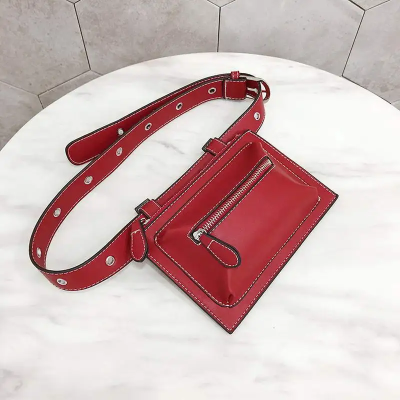 red Mododiino, широкий пояс, сумка для женщин, поясная сумка, сумка на плечо, роскошный дизайн, поясная сумка, кожаная сумка для женщин, DNV1086 - Цвет: red