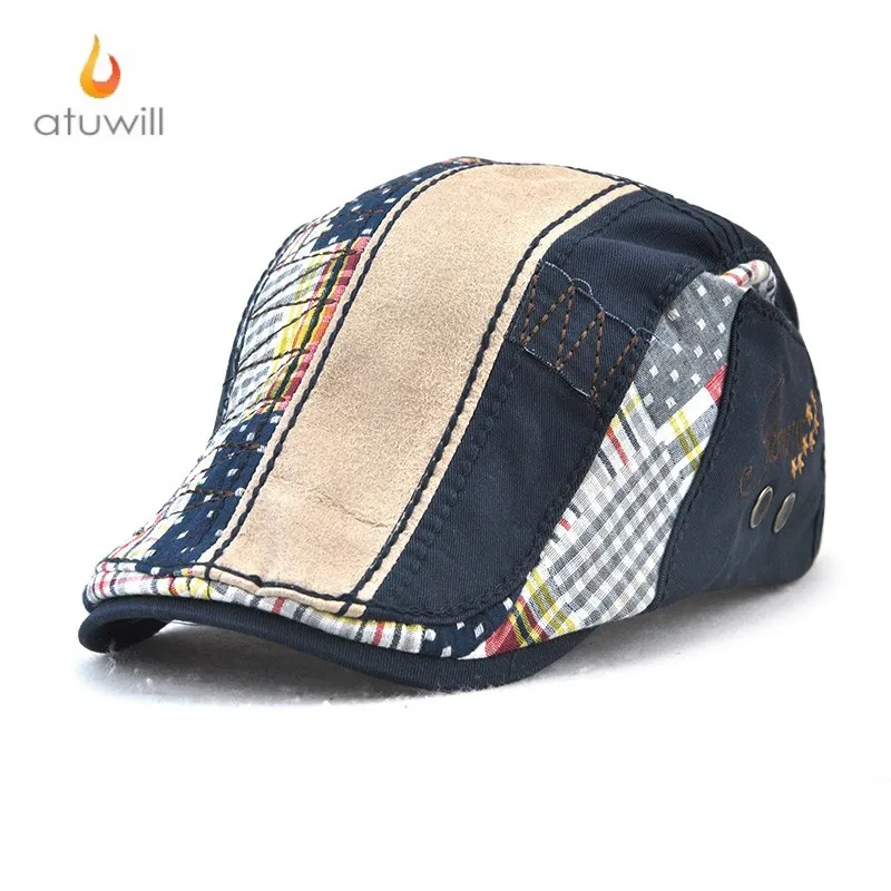 Atuwill England Style Cotton Berets Hat Flat Caps for Men Peaky Blinders Women boina hombre feminina boinas para homens |
