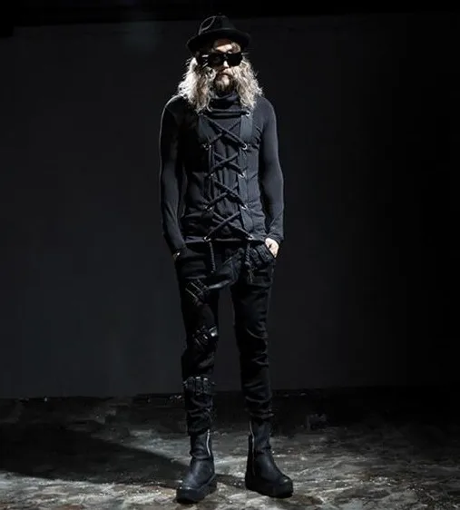 The new high-end atmospheric rock costumes singer clothing personality characteristics tether clothes |