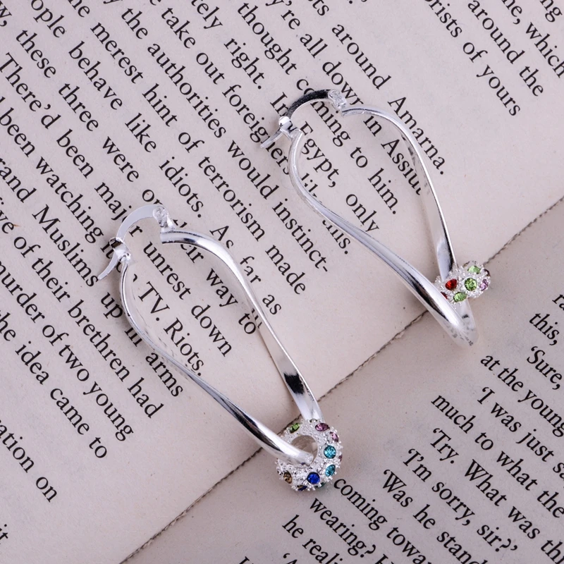 Серьги с серебряным покрытием серебряные модные украшения цветные