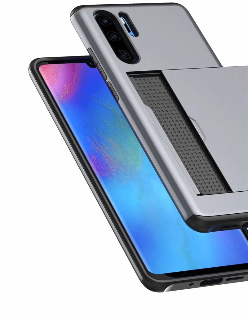 Деловой чехол для Huawei P30 Pro гибридный жесткий бумажник с отделением карт