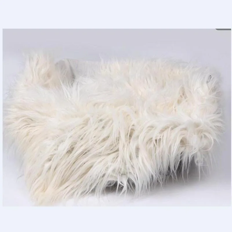 beige Newborn Baby Soft Faux Fur Photograph Prop Blanket Infant Sleeping Swaddle Blankets Baby Shower Gift 50x80cm - Цвет: beige