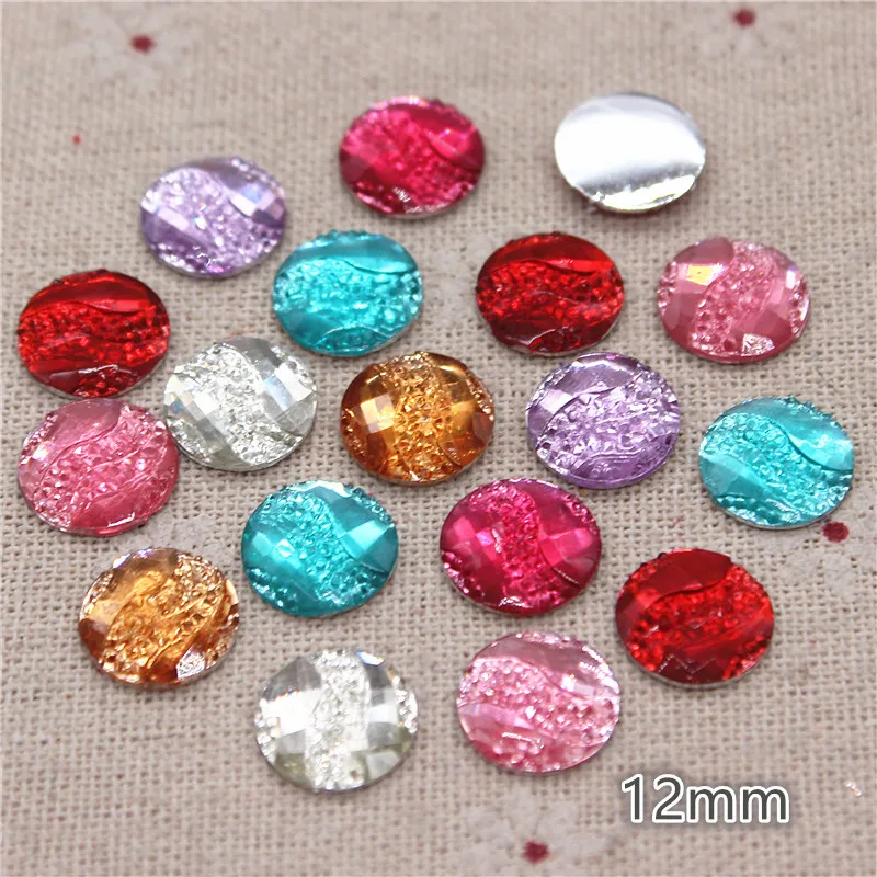 Стразы круглые/в форме сердца волнистые 12 мм 100 шт.