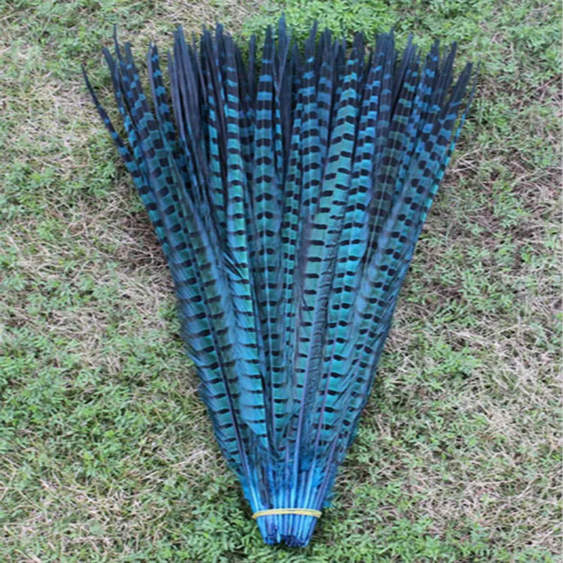 

Free shipping 100 PCS long Lake blue color pheasant tail feathers 22-24inches/55-60cm