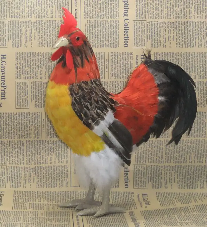 Большая новая имитация курицы из полиэтилена и пуха красочная модель петуха