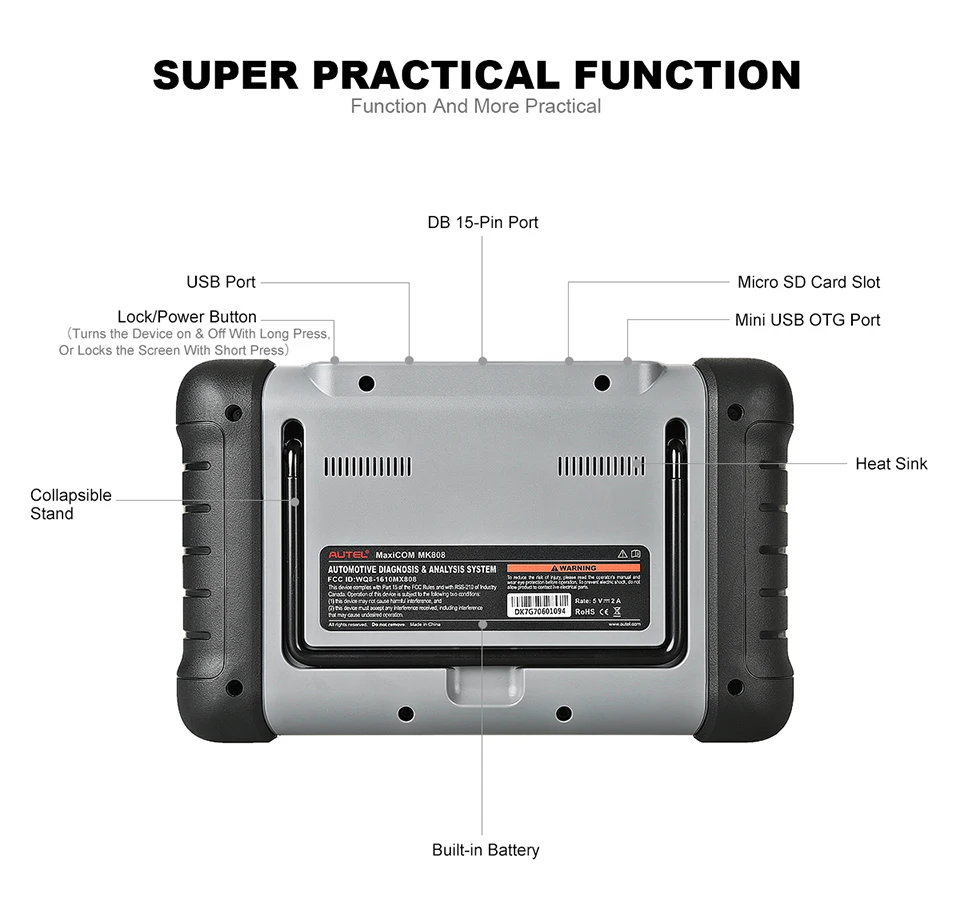 Autel MaxiCOM MK808 OBD2 инструмент диагностики ODB2 сканер автомобильной код считывания