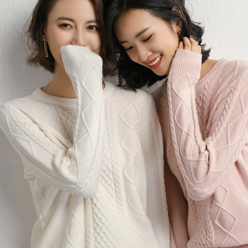 Thicken Cashmere Soft O-eneck Sweaters and Pullovers for Women Warm Autumn Winter Fluffy Jumper Female Brand | Женская одежда