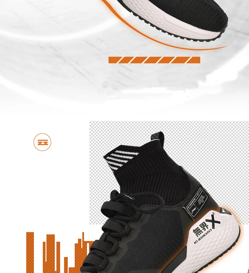 Li-Ning Men NO BOUNDARIES Training Shoes Cushion Mono Yarn Breathable High-Cut LiNing CLOUD Sport Shoes Sneakers AFJP003 YXX048