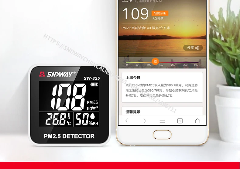 SNDWAY цифровой Мониторинг качества воздуха PM2.5 детектор метр тестер газа Monitor/газоанализатор/Температура влажности метр hotal дома