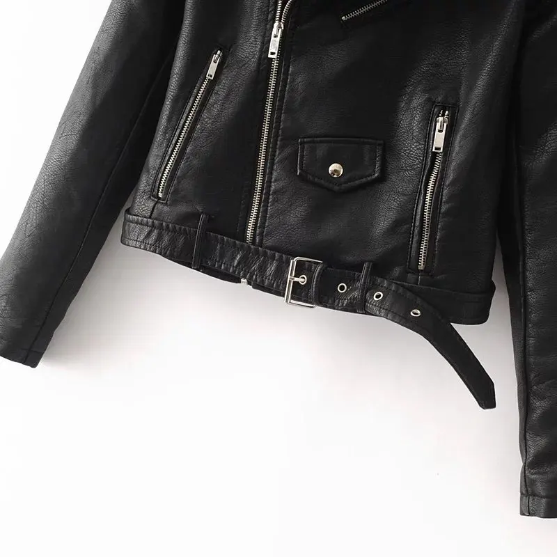 

New Arrival 2020 Winter Autumn Motorcycle Leather Jackets Solid Color Yellow Pink PU Jacket Women Coat Pocket Slim Jackets