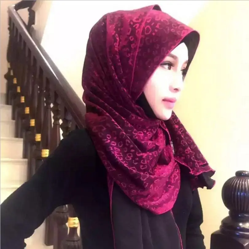 Модный женский разноцветный шарф с принтом из шифона и леопардовым L627 |