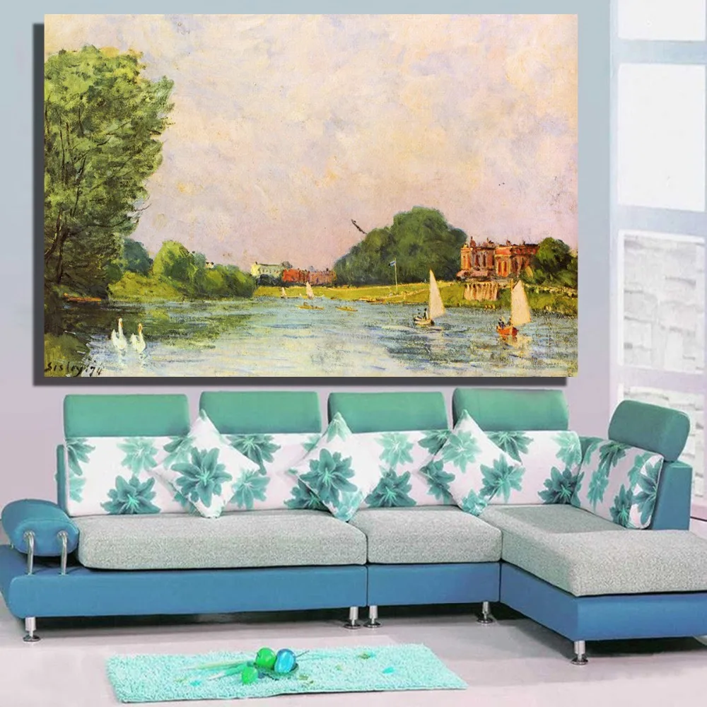 Картина маслом на холсте впечатление тамса в Хэмптоне|oil painting|canvas paintingwall art |