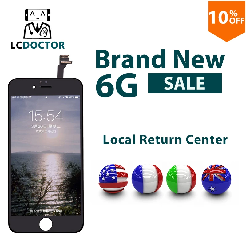 20 шт./лот класс AAA + ЖК-дисплей для iphone 6 дисплей сенсорный экран дигитайзер Замена