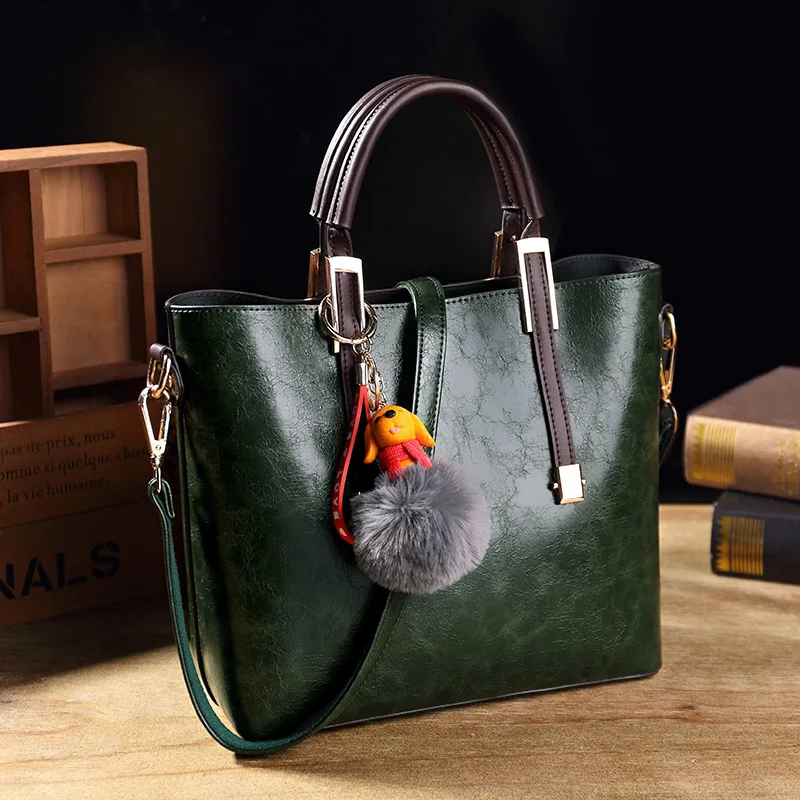 Женская сумка, Женская винтажная кожаная сумка с масляной вощеной ручкой, женская сумка через плечо, большая сумка-мессенджер с заклепками