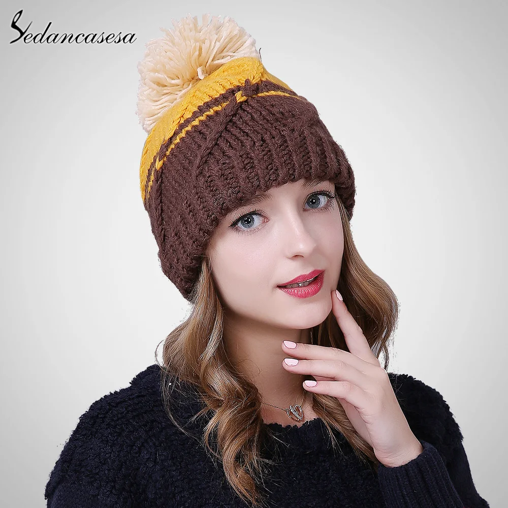 Sedancasesa Новая зимняя женская шапка корейские шапки Осенние Молодежные наушники с