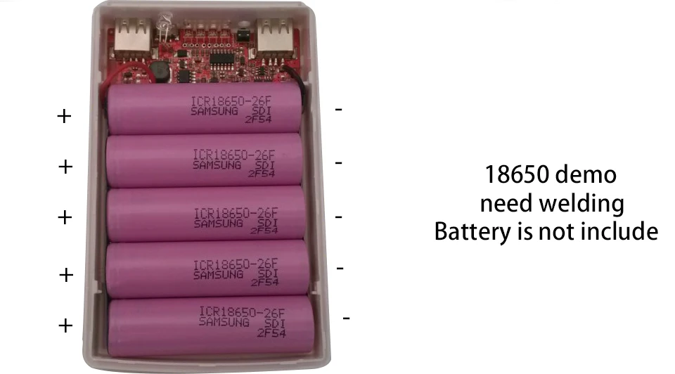 DIY портативный 5x18650 power bank Pover power Bank 18650 чехол на солнечной батарее двойной USB комплект зарядное устройство для телефона фонарик