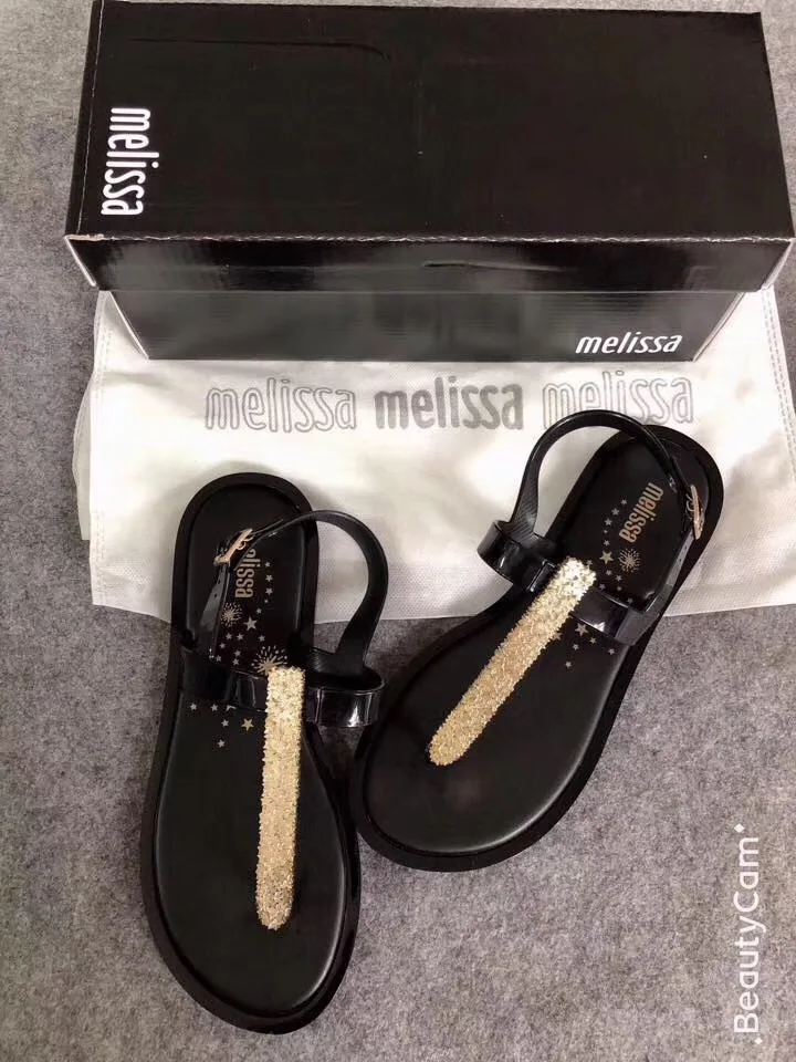 Melissa/женские сандалии, летние пляжные сандалии, Вьетнамки, Женская обувь в богемном стиле, модные сандалии Melissa на плоской подошве, украшенные бисером