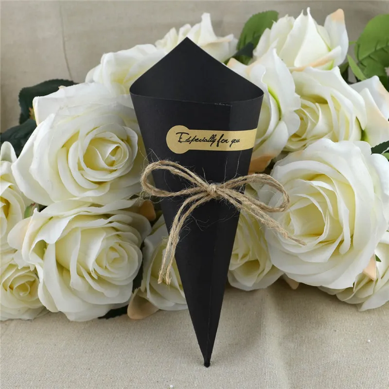 9 июня бумажная Подарочная коробка крафт бумажные конусы цветок мороженого DIY