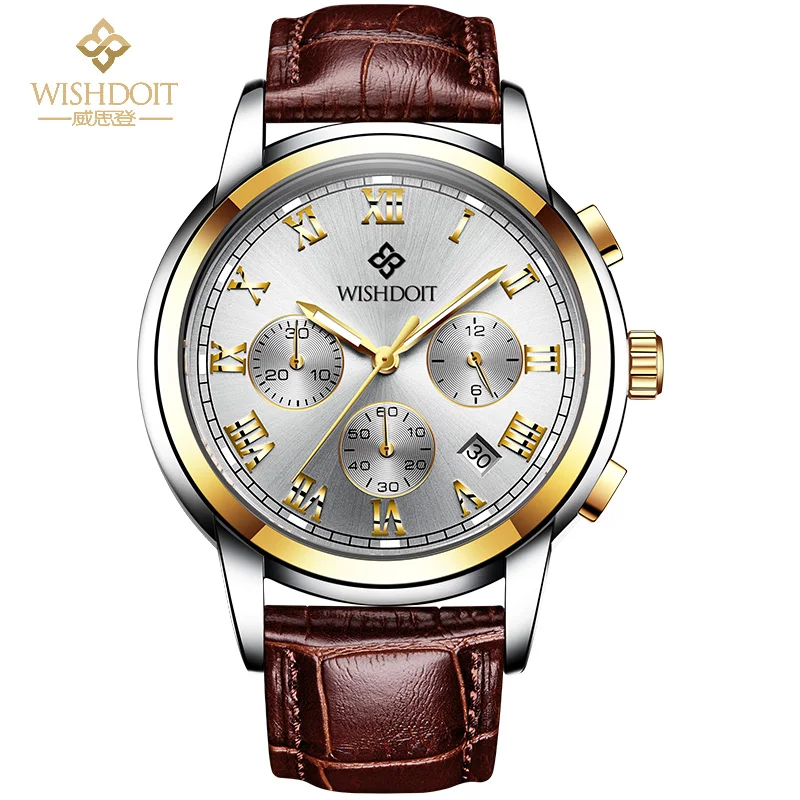 Wishdoit большой циферблат повседневная литер смотреть мужчины luxury brand кварцевые
