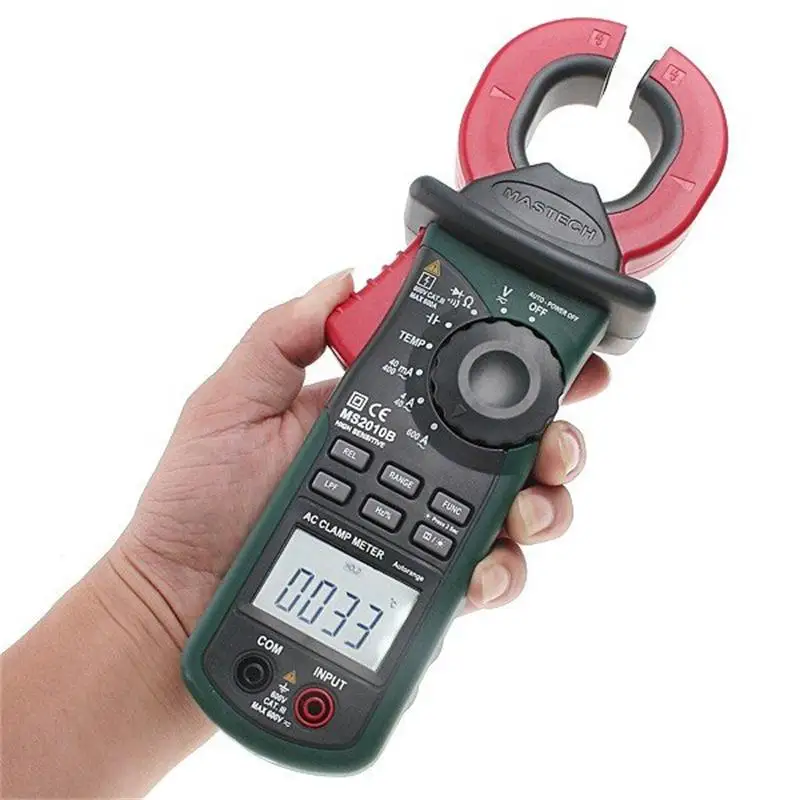 MASTECH MS2010B цифровой клещи AC/DC мини ручной тестер напряжения тока сопротивления