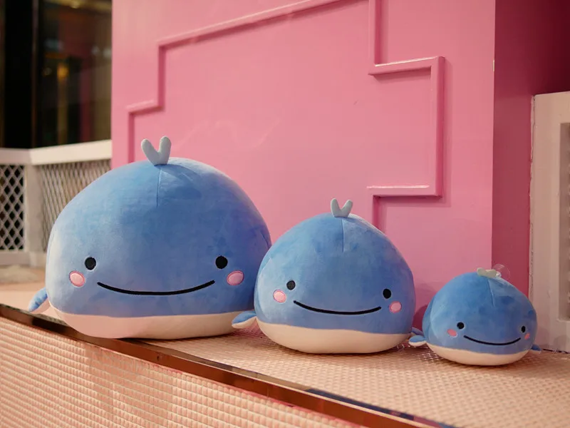 blue Милый КИТ, плюшевая детская игрушка, мягкая мультяшная морская рыба, кукла, милый КИТ, игрушка для детей, друзей, подарок на день рождения, домашний декор - Цвет: blue