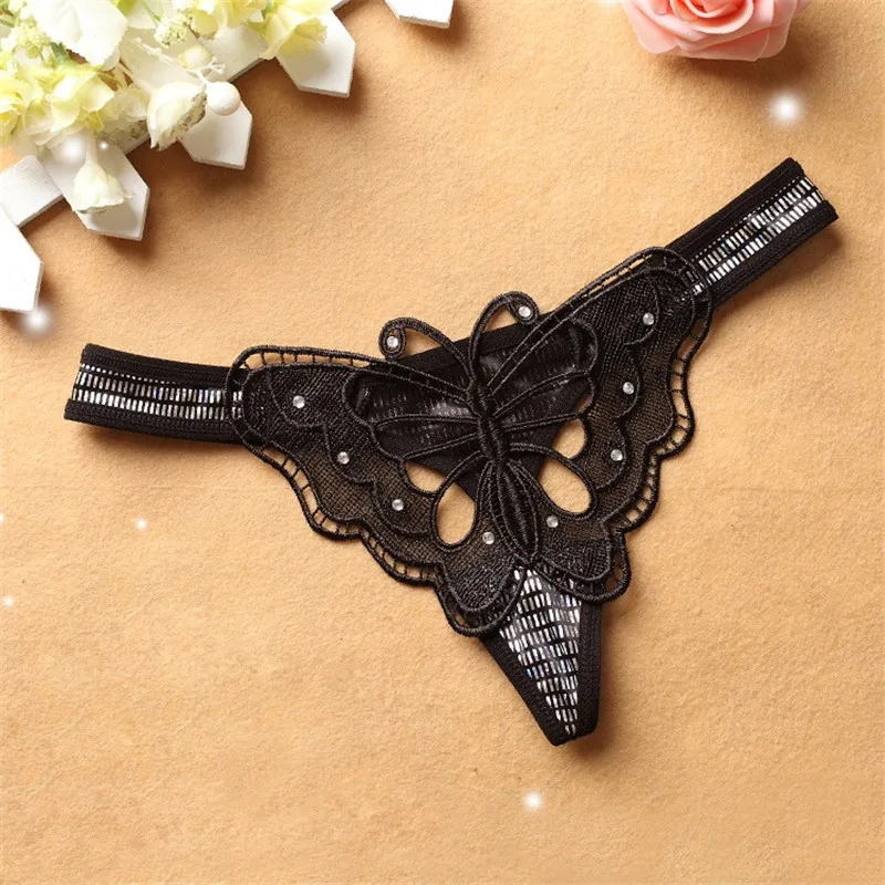 T - pants sexy shaped underwear Sexy stretch lady lure transparent butterfly embroidery |