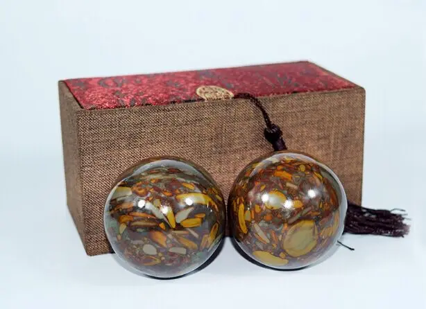 1 pair ball 1 box 2 шт натуральный Нефритовый камень шарики для массажа рук здоровая физиотерапия персональный уход китайская медицина реабилитационная терапия гандбол - Цвет: 1 pair ball 1 box