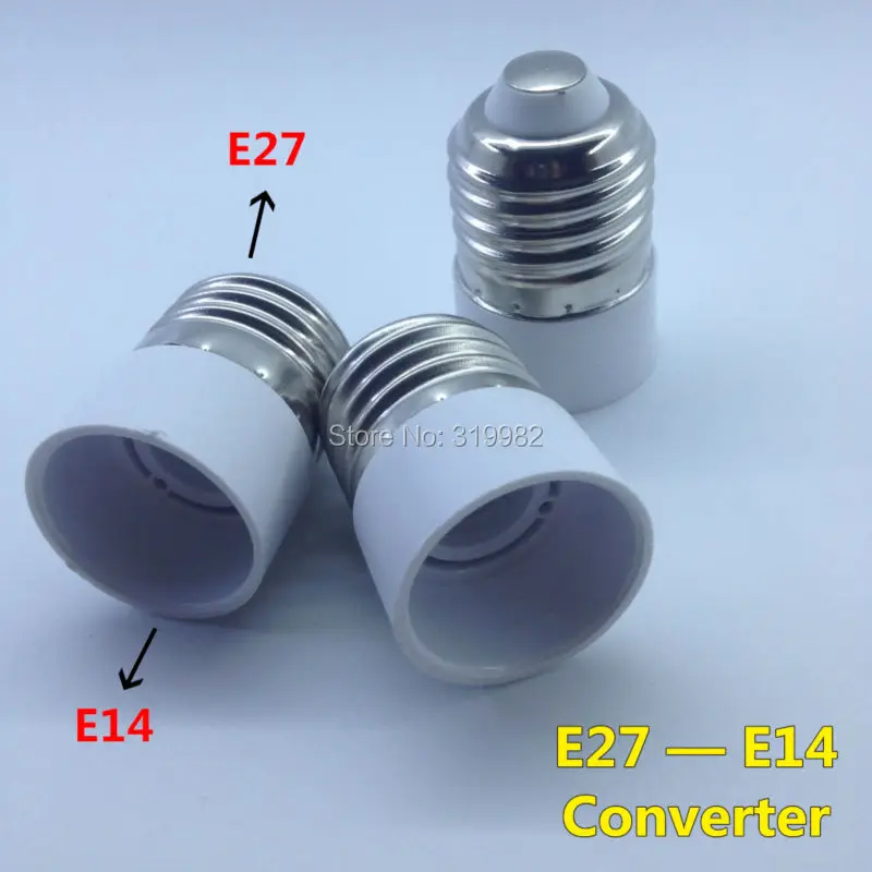 10 PCS E27 to E14 lamp Holder Converter Socket Conversion LED Halogen candle light Bulb Base Copper Adapter Fireproof Material | Лампы и