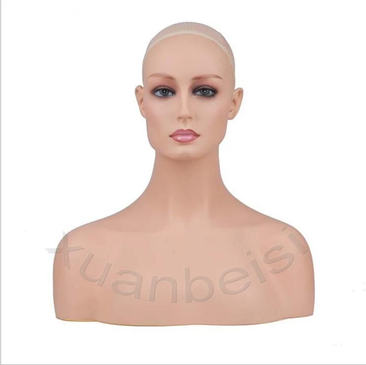 Realistic Tete White Mannequin Head Bust For Hair Jewelry Hat Earring Scarf Earphone Display Wig Making Tool Wig Head Mannequine enlarge