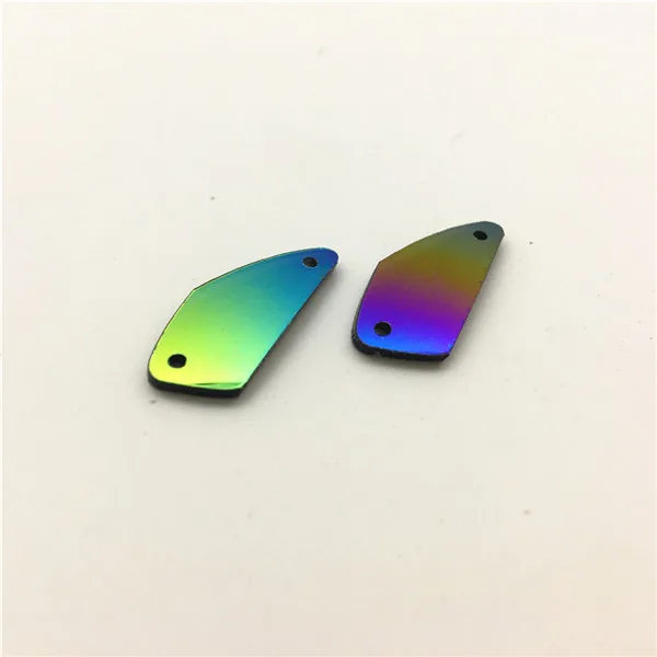 17N 11x25mm Высококачественные акриловые стразы разных форм, с отверстиями, радужные зеркальные Акриловые Бусины, 30 шт - Цвет: 17N 11x25mm