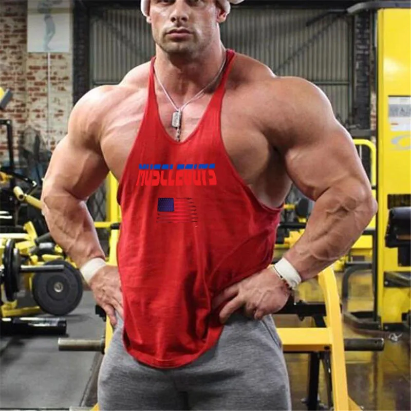 Брендовая одежда от Muscleguys мужские майки-стрингеры хлопковые майки для спортзала