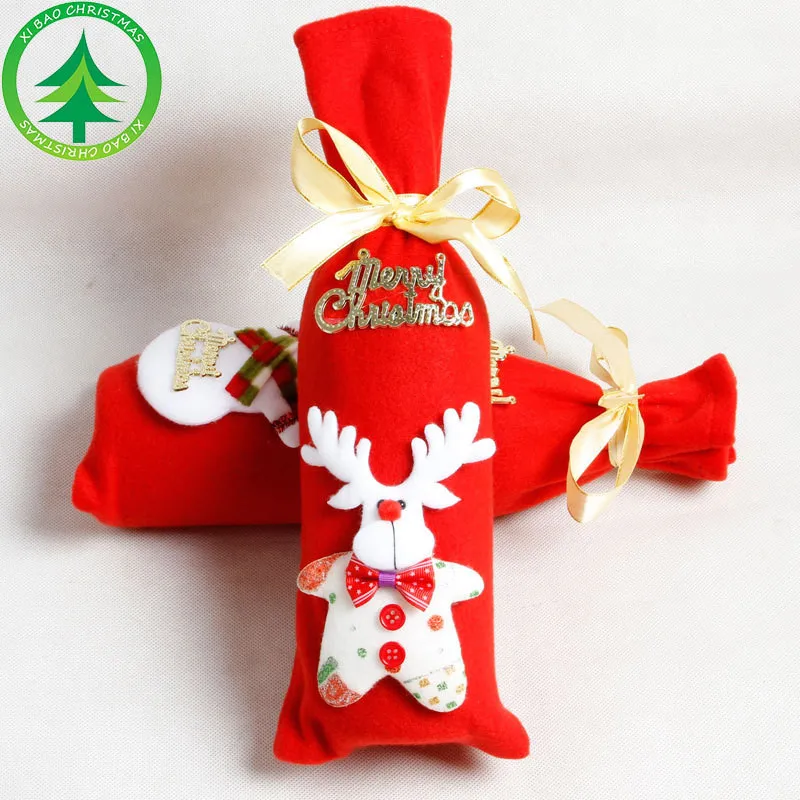 10 Styles Christmas Decorations for Home Santa Claus Wine Bottle Cover Snowman Stocking Gift Holders Xmas Navidad Decor New Year | Дом и сад