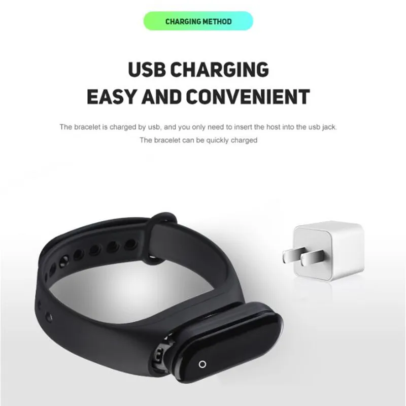 M4 смарт браслет пульсометр тонометр фитнес трекер Шагомер Браслет для IOS Android