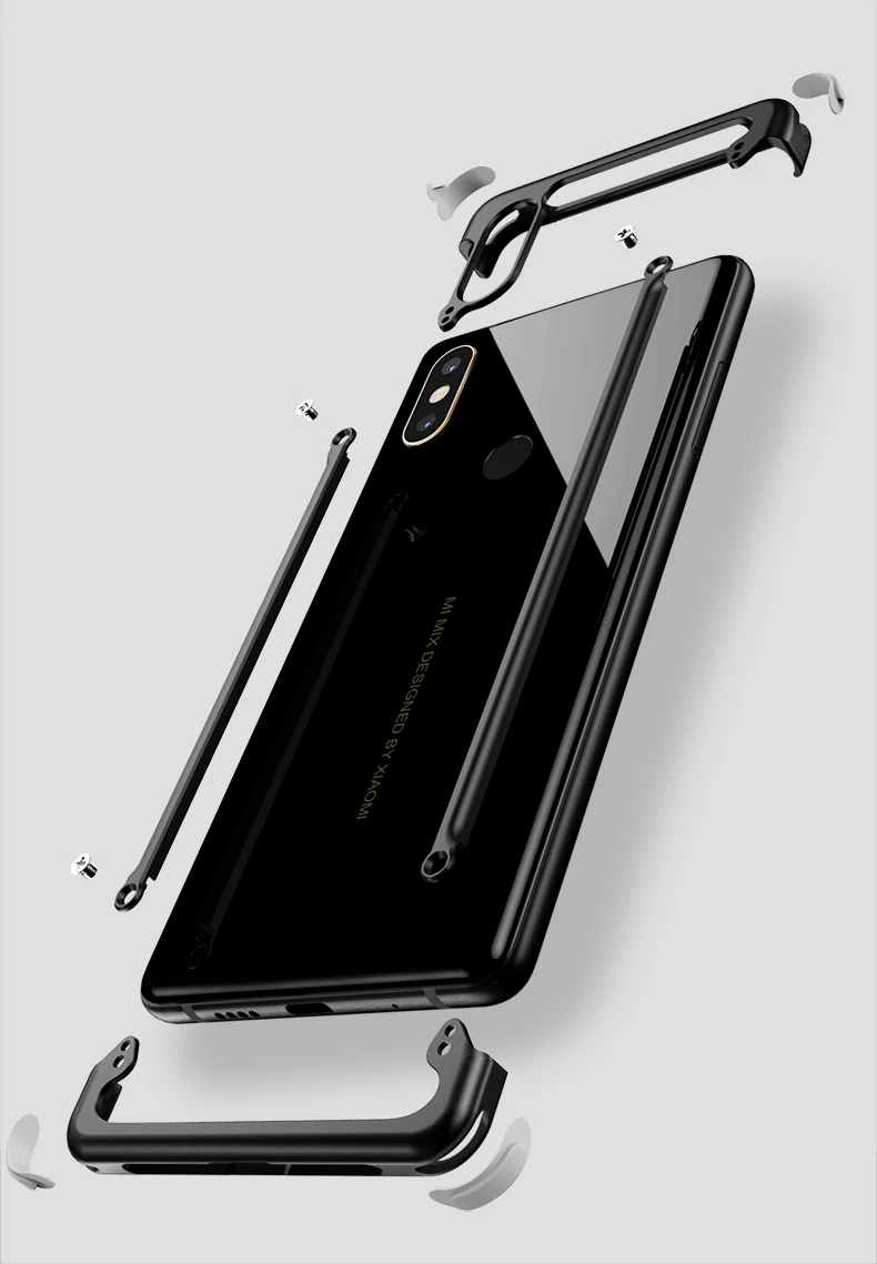 Oatsbasf Алюминиевый металлический бампер чехол для Xiaomi Mi Mix 2 Роскошная подушка безопасности Защита от падения жесткий чехол сумка для Xiaomi Mi Mix 2