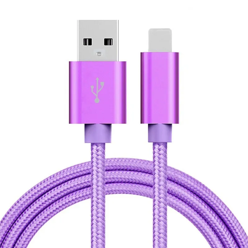 5V 2.4A USB2.0 iOS 8pin нейлоновый зарядный кабель для iPhone 5 6s 7Plus 8 X ipad mini зарядный кабель