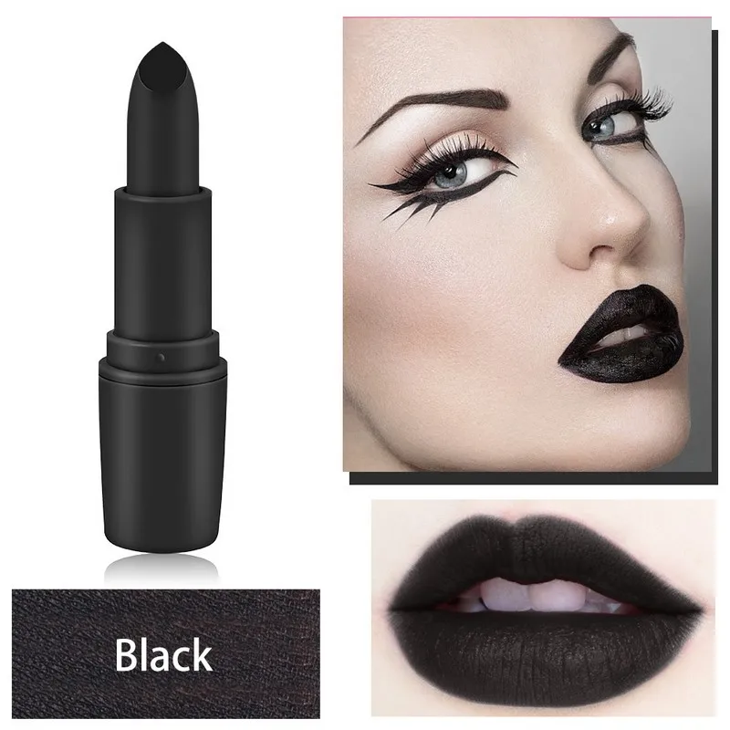 Black MISS ROSE, Золотая Роза, матовая губная помада, темно-черная, розовая, бархатная, дешевая, водостойкая, стойкая, губная помада, Макияж для губ, женская косметика - Цвет: Black