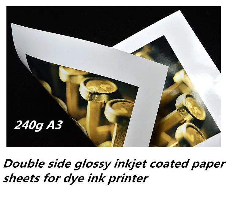 

Fast dry 240gsm A3 double sided inkjet white glossy photo paper perfect for printing
