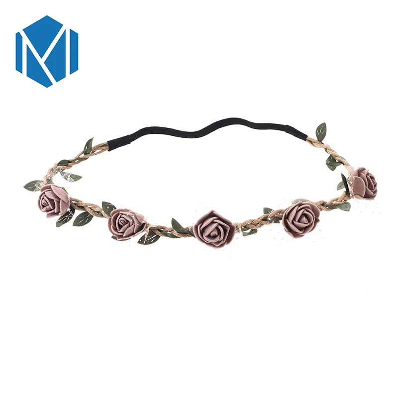 M MISM Boho тканевая Цветочная Корона Женская повязка на голову для девочек цветочный
