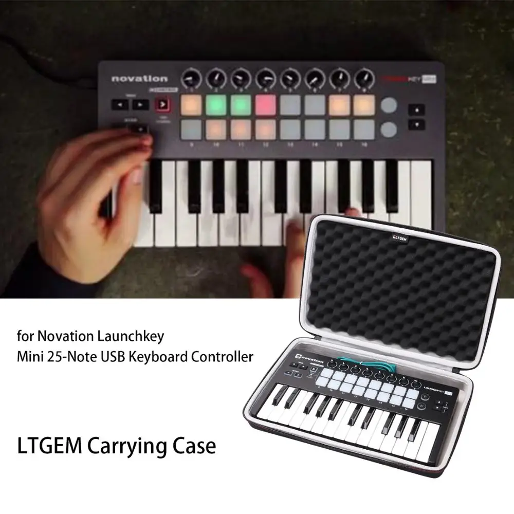 

LTGEM EVA Hard Case for Novation Launchkey Mini 25-Note USB Keyboard MK2 Controller - Travel Protective Carrying Bag